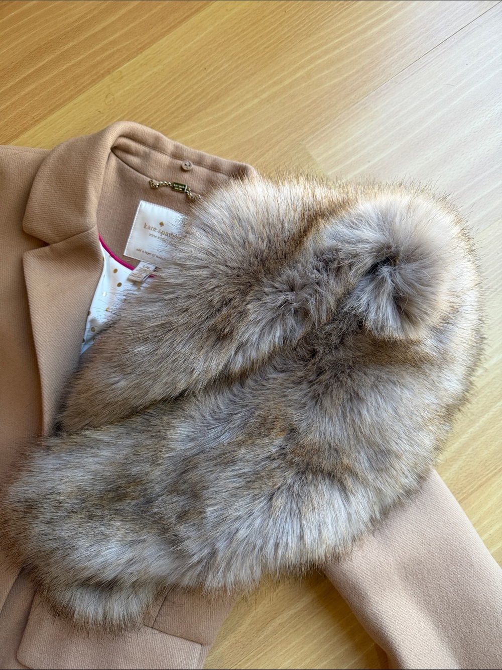 kate spade Tan Wool-Blend Trench Coat - Picture 11 of 13